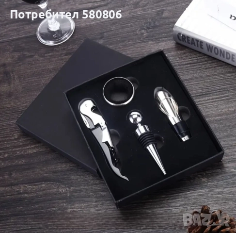 Сет за вино / Дървена подложки / Идеален за подарък