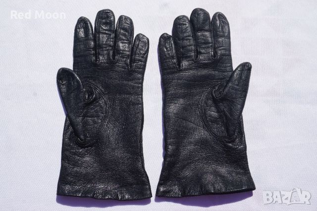 Черни Дамски Ръкавици От Естествена Кожа Размер S, снимка 14 - Ръкавици - 45423309