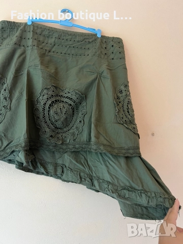 Асиметрична зелена пола XL размер 💚, снимка 2 - Поли - 51846110