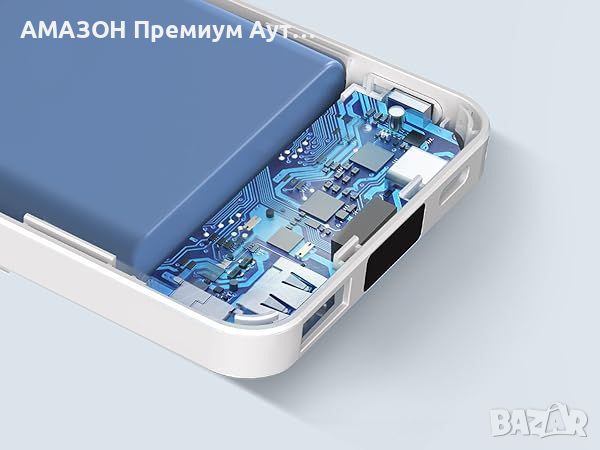 PODORU Безжично MagSafe зарядно устройство/Power Bank 10000mAh/LED дисплей/22.5W PD бързо зареждане , снимка 9 - Външни батерии - 46619521