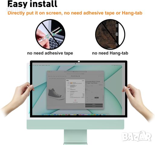 Напълно сменяем протектор за поверителност на екрана BERSEM, съвместим с iMac 24-инчов монитор 2021 , снимка 4 - Друга електроника - 45511984