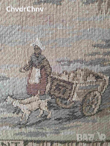 Гент-Брюксел 54см/2бр стари финни белгийски гоблени/средновековен градски пейзаж/дървена рамка, снимка 13 - Гоблени - 50448537