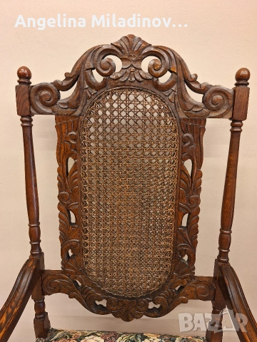 УНИКАТ! Кресло орех масив, снимка 4 - Дивани и мека мебел - 53916398