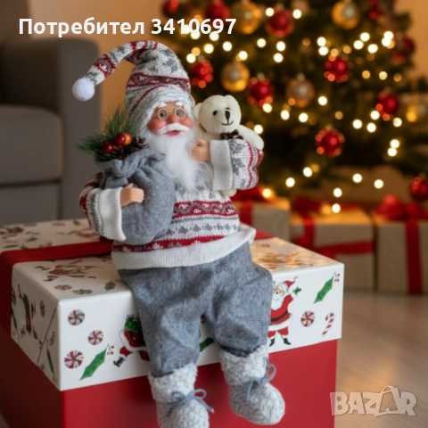 Технически характеристики   Материали: текстил, пластмаса; декорация от елхови клонки и шишарка Разм, снимка 4 - Декорация за дома - 52574726