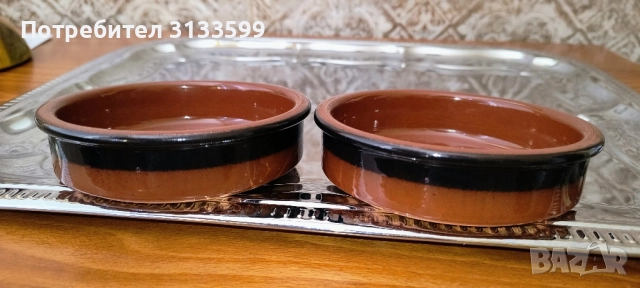 Три КЕРАМИЧНИ съдчета за ядки; Две стъклени купички за крем, снимка 6 - Други - 51698349