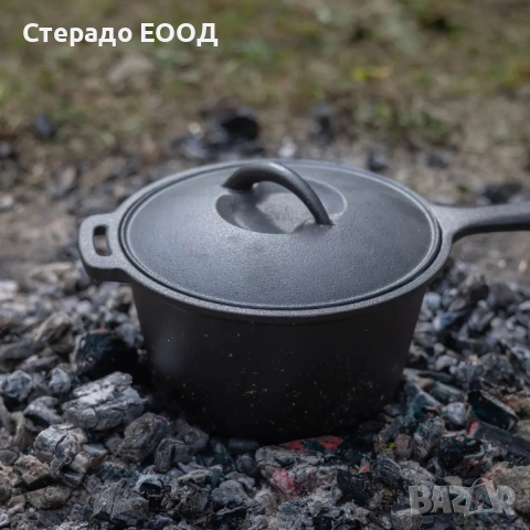 ЧУГУНЕНА КАСЕРОЛА С КАПАК, снимка 3 - Съдове за готвене - 52751541