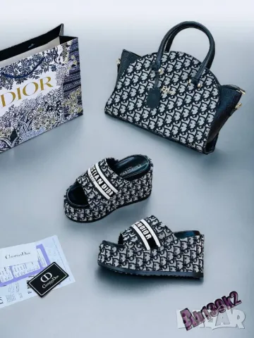 дамски чехли на платформа и чанта christian dior valentino , снимка 1 - Чанти - 46886127