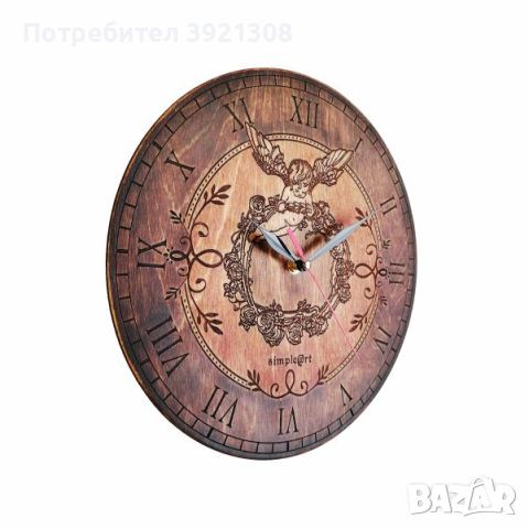 Гравиран стенен  часовник „ХЕРУВИМЧЕ“ /цветно/ Голямо, снимка 2 - Стенни часовници - 45949657