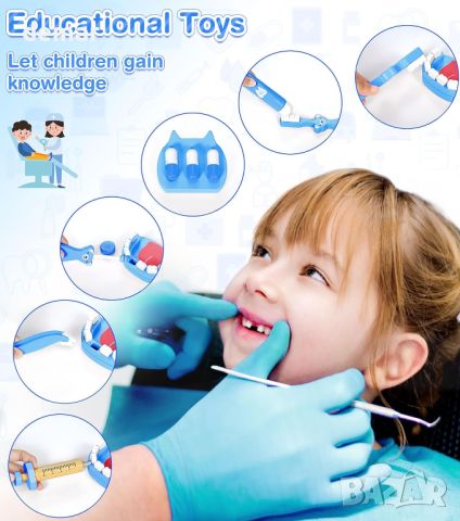 Ophy Doctors Set Детски дървен зъболекарски комплект, образователна играчка  за деца 3+ год, снимка 3 - Образователни игри - 46432987