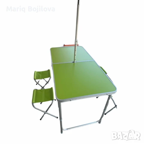 Къмпинг комплект 3 в 1: Сгъваема маса с 4 стола и чадър , снимка 6 - Маси - 50680533