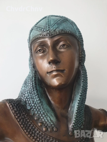 150см-37кг Chiparus статуя/голяма френска бронзова скулптура/Арт Деко фигура на египетска танцьорка, снимка 11 - Статуетки - 52134630