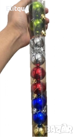 Коледни цветни топки – Празничен Комплект от 12 броя в разнообразие от цветове и размери, снимка 4 - Други стоки за дома - 52805382