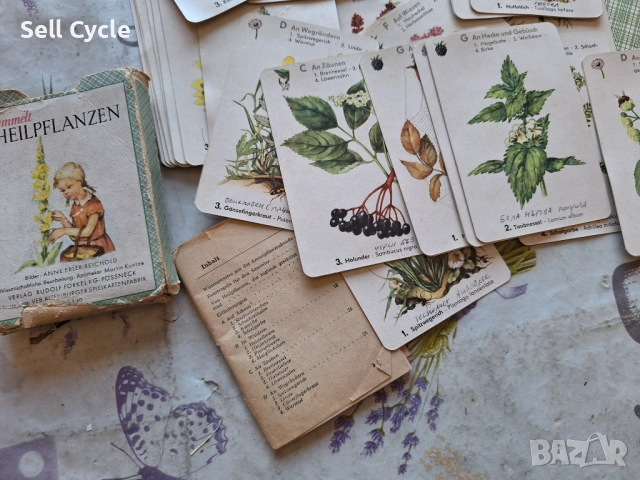 ✅НЕМСКИ КАРТИ - ЛЕЧЕБНИ РАСТЕНИЯ ОТ 1960 Г.❗, снимка 6 - Антикварни и старинни предмети - 54137536