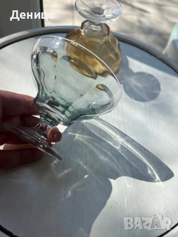 Чаши за двама♥️ Италианско художествено стъкло от Empoli.   Произведени са в района на Емполи, Итали, снимка 6 - Чаши - 54117628