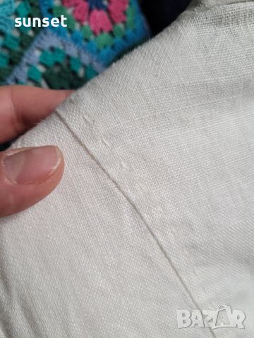 бяло ленено сако,100 % лен - 46 размер, снимка 2 - Сака - 45429480