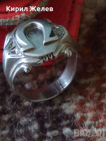 Сребърен пръстен с символ ОМЕГА орнаментиран майсторска ръчна изработка 37540, снимка 16 - Пръстени - 52913104