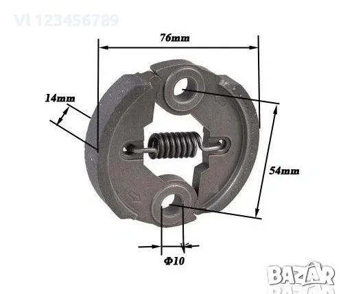 Центробежен съединител за тримери,храсторези, моторни коси и др , снимка 3 - Градинска техника - 53909373
