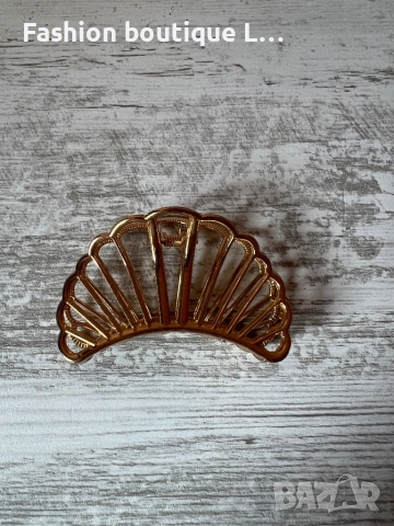 Златна шнола за коса във формата на мида ❤️, снимка 2 - Аксесоари за коса - 52119643