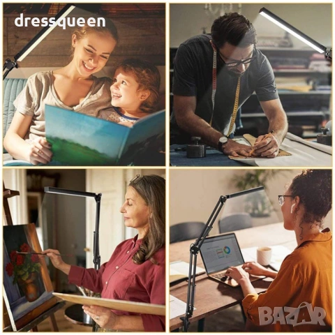 4440 Професионална LED лампа с 3 режима и 10 нива на яркост, снимка 6 - Настолни лампи - 53634545