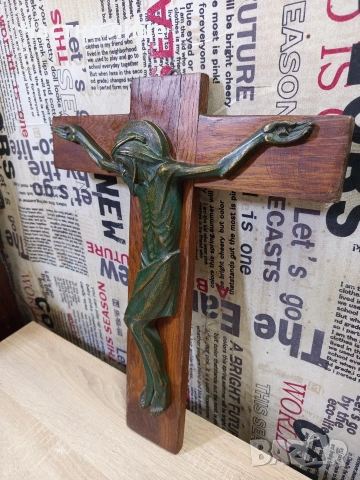 Кръст за стена/,разпятие, снимка 4 - Антикварни и старинни предмети - 54190821