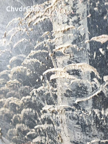 132х102см/стара голяма картина масло върху платно/зимен пейзаж/къща-езеро-планина/дървена рамка, снимка 11 - Картини - 50727685