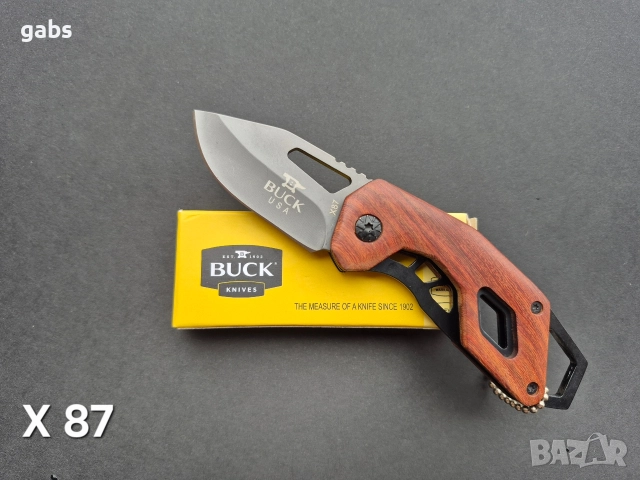 Сгъваеми джобни ножчета BUCK с дървена дръжка, снимка 10 - Ножове - 50667665