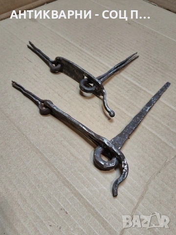 Комплект Соц Стари Ръчно Ковани Резета За Врати Порти. НОМЕР 260., снимка 4 - Антикварни и старинни предмети - 53938841