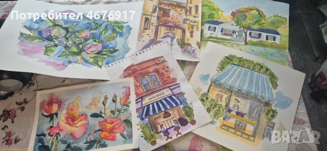 Картини с водна боя, снимка 3 - Картини - 53391594