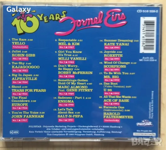 Formel Eins 10 Years CD 18 № 1 Chart Hits - Yello , Robin Giubb, Europe, U 96 ,Enigma, Milli Vanilli, снимка 4 - CD дискове - 48988408