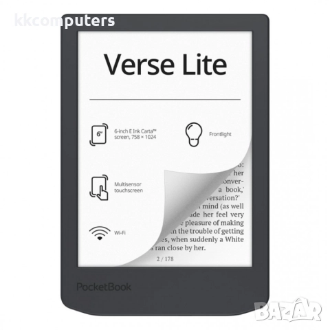 Електронен четец PocketBook PB619 Verse Lite – 6″ E-Ink, Wi-Fi, Midnight Grey