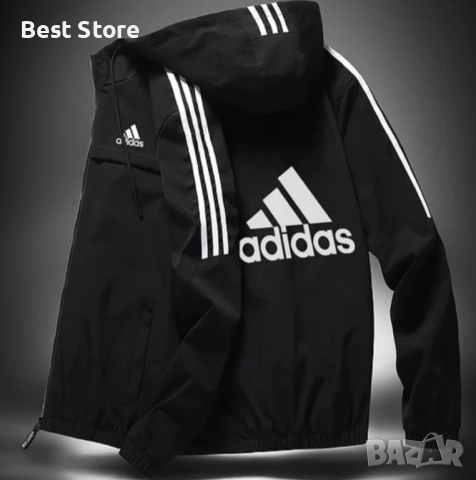 Adidas Черна Мъжка Ветровка Шушляк Адидас 