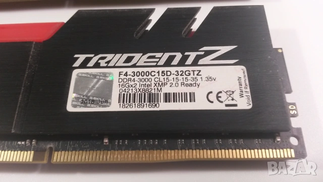 32 GB (2 по 16 GB) DDR4 RAM памет G.SKILL TridentZ F4-3000C15D-32GTZ, снимка 7 - RAM памет - 54255841