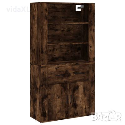 vidaXL Висок шкаф, опушен дъб, инженерно дърво(SKU:3185380