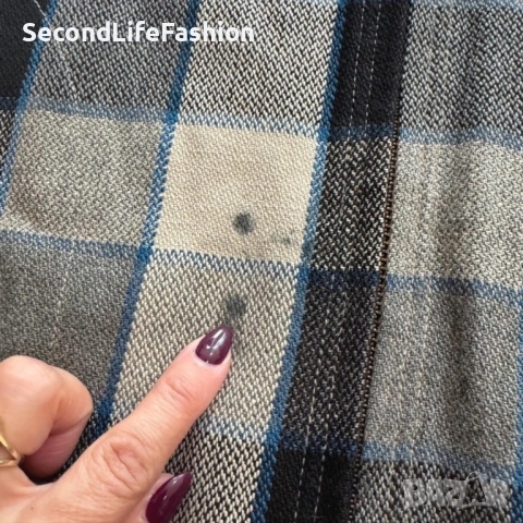 Мъжка карирана риза с цип, винтидж, G-Star Raw, вълна и акрил размер L, снимка 5 - Ризи - 53047077