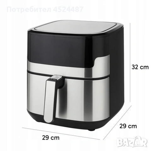 Смарт Еърфрайър , 2200W, XXL 6.5л, Wi-Fi Tuya App, 10 Програми, Неръждаема стомана, снимка 4 - Друга електроника - 53733166