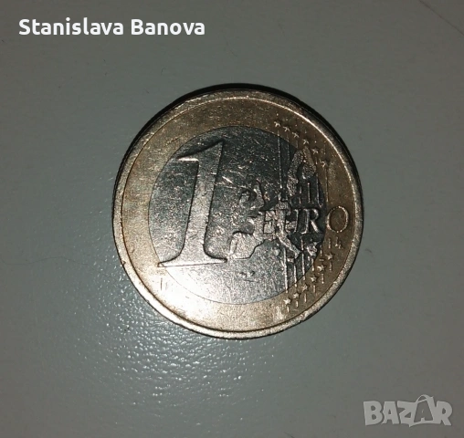 Немска монета от 1 евро от 2002г. с буква А, снимка 2 - Нумизматика и бонистика - 53052736