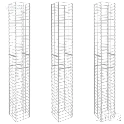 vidaXL Габионни кошници, 3 бр, поцинкована стомана, 25x25x197 см*SKU:145088), снимка 1 - Други - 49043832