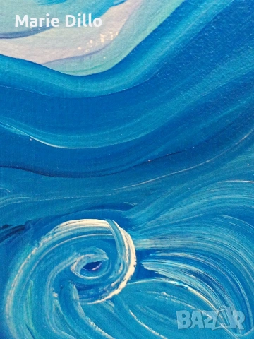 абстрактна картина масло върху ленено платно размери 40/50см., снимка 3 - Картини - 53952009