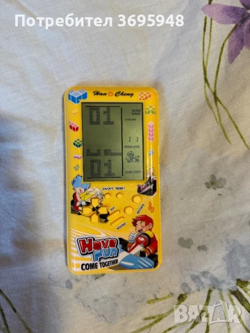 Тетрис игрова конзола BonsMar,голям екран 4.1 инча, Жълт, 8x16см, снимка 7 - Образователни игри - 51091158