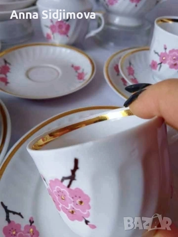 Руски порцелан сервиз за кафе , снимка 2 - Сервизи - 52408473
