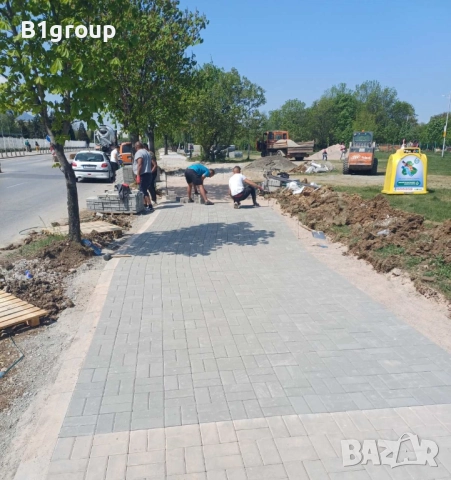 Редене на павета, бордюри, тротоари