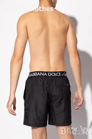 Dolce & Gabbana DG Black Branded Logo Waistband Oversized Мъжки Бански / Плажни Шорти size M (L), снимка 2 - Бански - 46889596