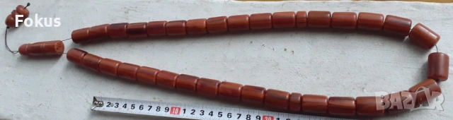 Огромна броеница от каталин 33 зърна + поп с дамари