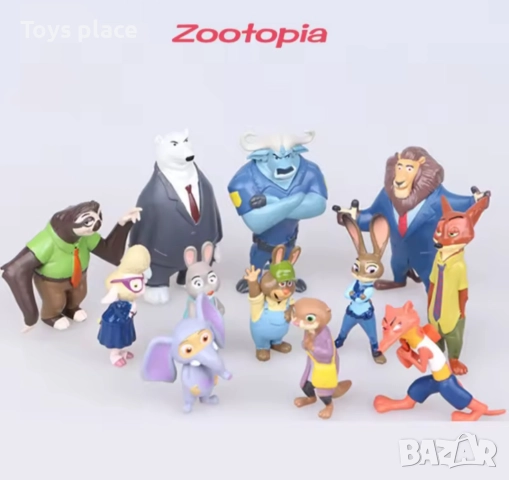 Лот 12 броя фигурки Зоотрополис подходящи за торта Zootropolis