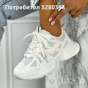 Дамски маратонки с чънки подметка в изцяло бял цвят модел: 6920 white, снимка 4 - Маратонки - 47120415