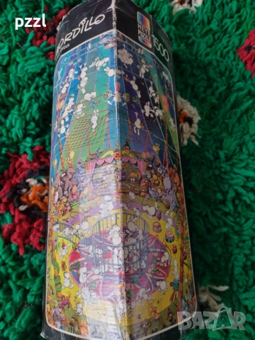 Триъгълен Пъзел "Crazy Circus” Mordillo Heye 1974г. 1500 части, снимка 4 - Пъзели - 53872621