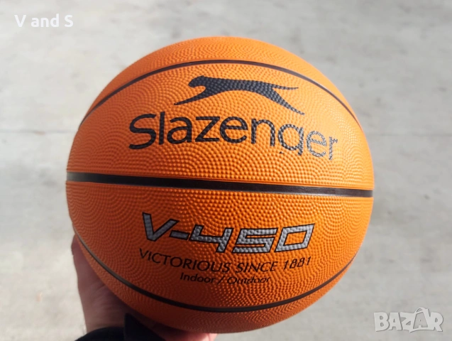 Баскетболна топка  Slazenger V-450 Baseline (оранжев) размер 7, снимка 2 - Баскетбол - 53139698