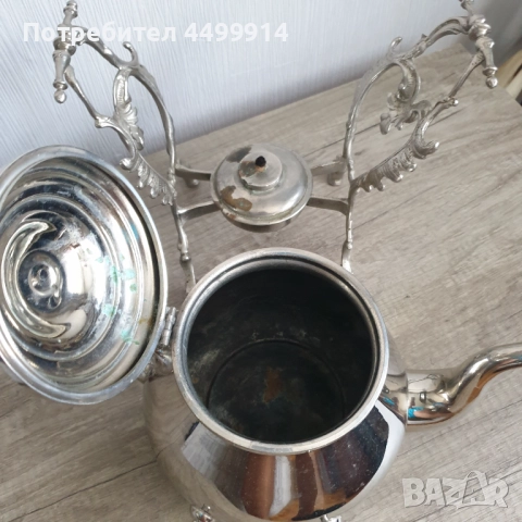 Спиртен чайник на стойка с горелка, 1.5 кг, снимка 4 - Кани - 51668842