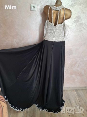2/3XL/48 Официална Черна дълга рокля за едра дама , снимка 8 - Рокли - 45251088