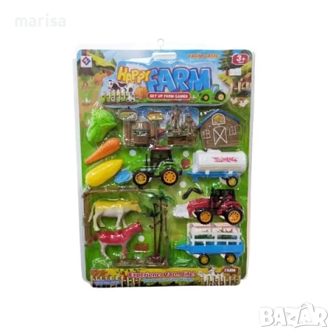 Комплект Ферма с животни, техника и зеленчуци, блистер 568138